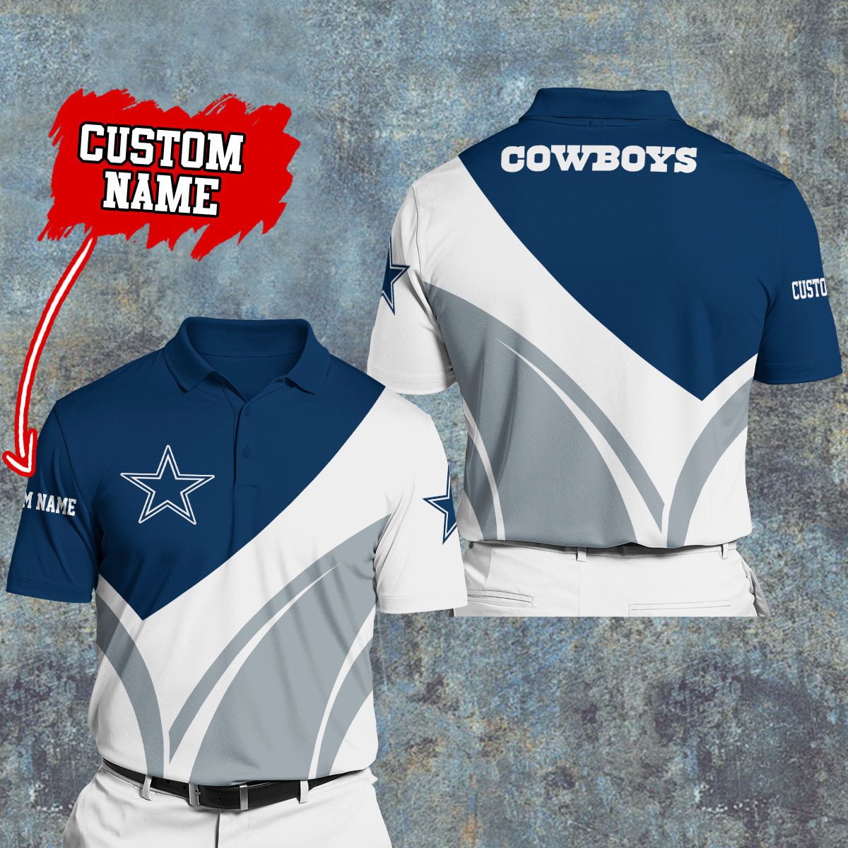 Dallas Cowboys Personalized Men Polo Shirt AZBTPLS000021