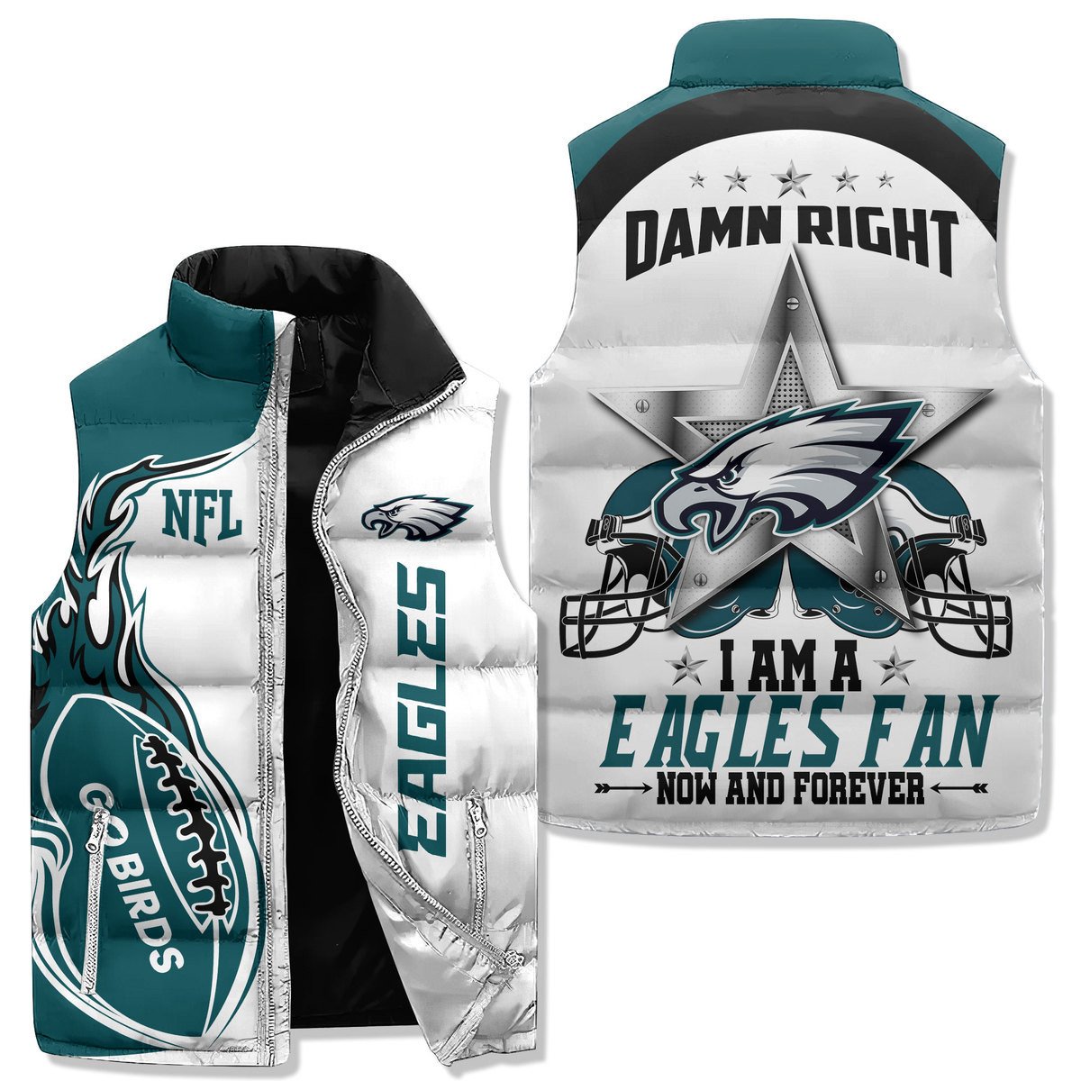 Philadelphia Eagles  Premium Sleeveless Puffer Jacket New Collection AZBTSPFJ000003