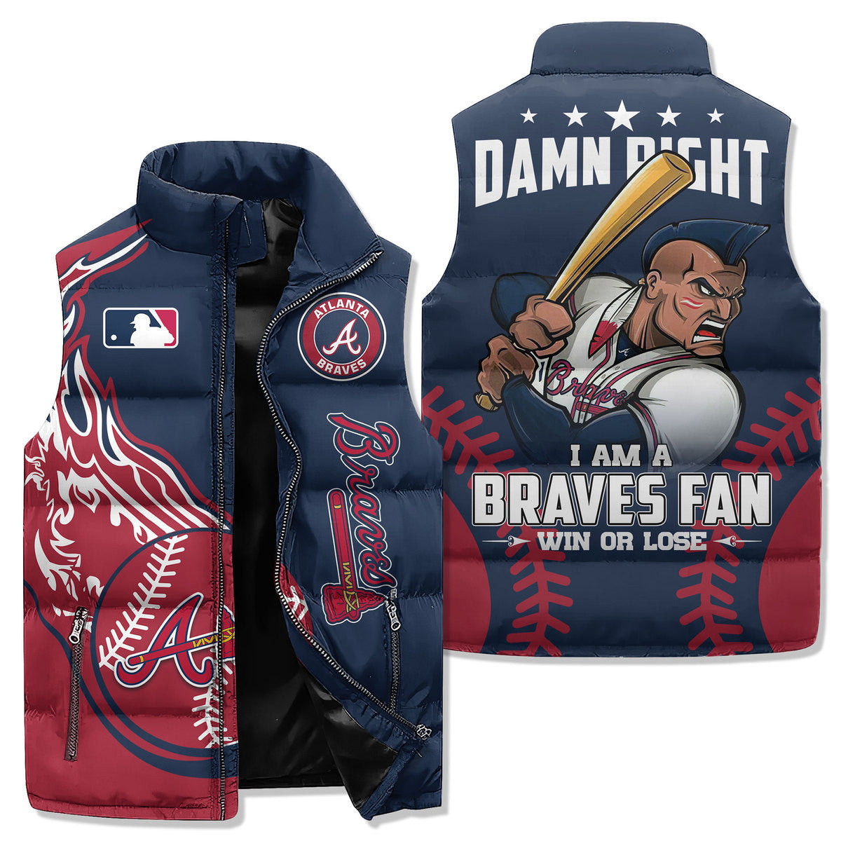 Atlanta Braves Premium Sleeveless Puffer Jacket New Collection AZBTSPFJ000067