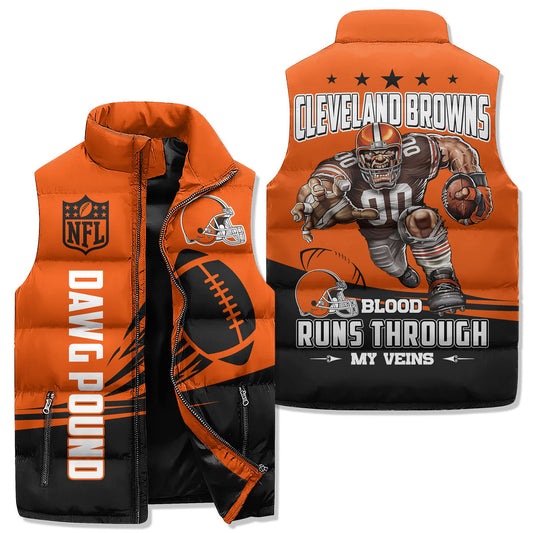 Cleveland Browns Premium Sleeveless Puffer Jacket New Collection AZBTSPFJ000013