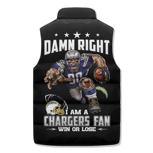 Los Angeles Chargers Premium Sleeveless Puffer Jacket New Collection AZBTSPFJ000017