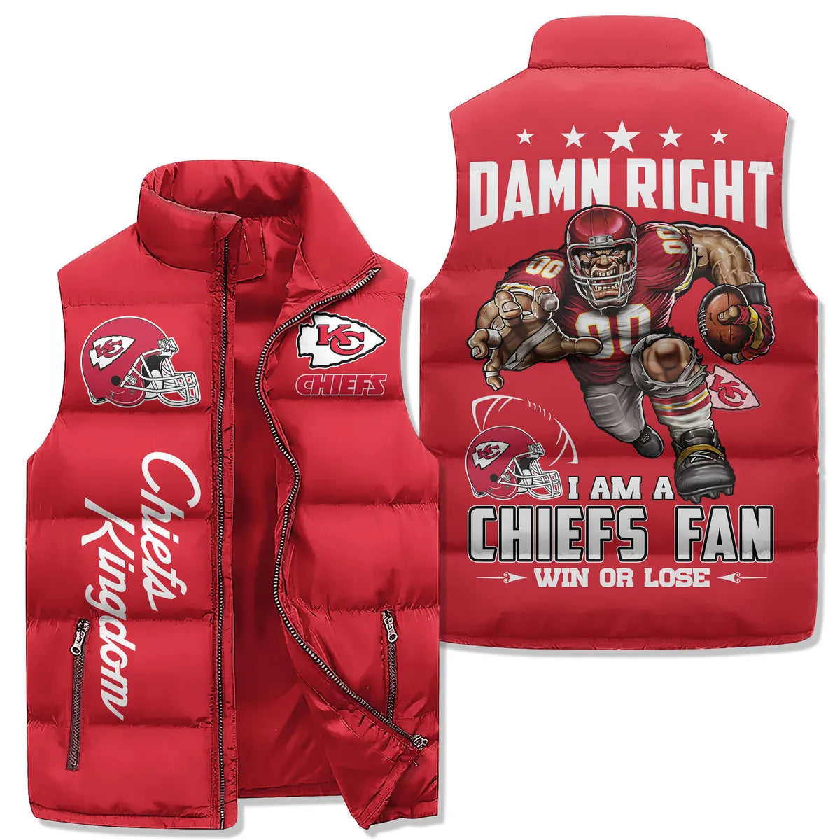 Kansas City Chiefs Premium Sleeveless Puffer Jacket New Collection AZBTSPFJ000019