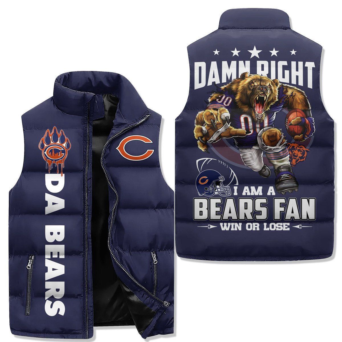 Chicago Bears  Premium Sleeveless Puffer Jacket New Collection AZBTSPFJ000022