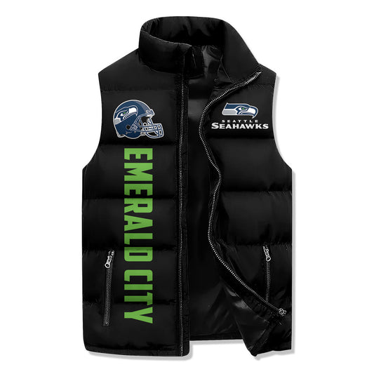 Seattle Seahawks Premium Sleeveless Puffer Jacket New Collection AZBTSPFJ000024