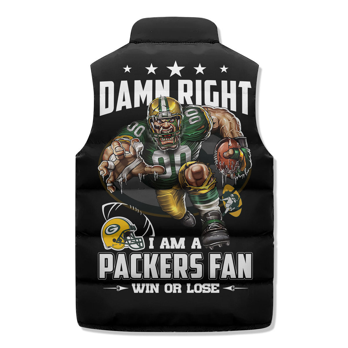 Green Bay Packers Premium Sleeveless Puffer Jacket New Collection AZBTSPFJ000031