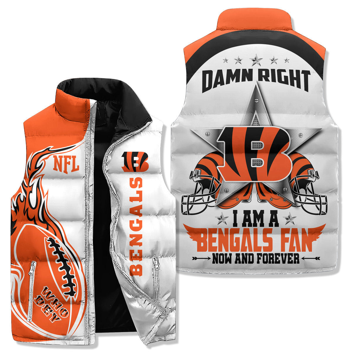 Cincinnati Bengals Premium Sleeveless Puffer Jacket New Collection AZBTSPFJ000010
