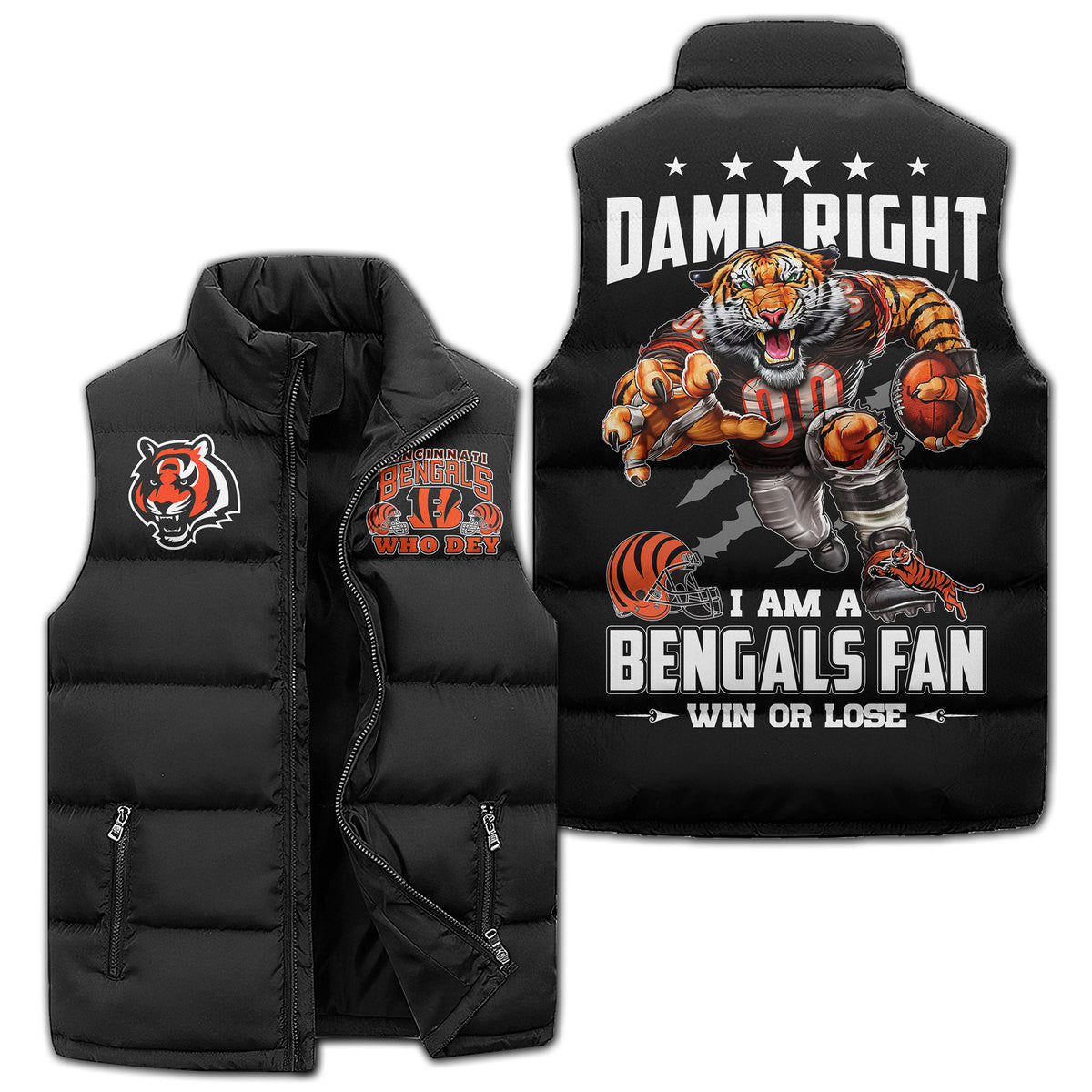 Cincinnati Bengals  Premium Sleeveless Puffer Jacket New Collection AZBTSPFJ000032