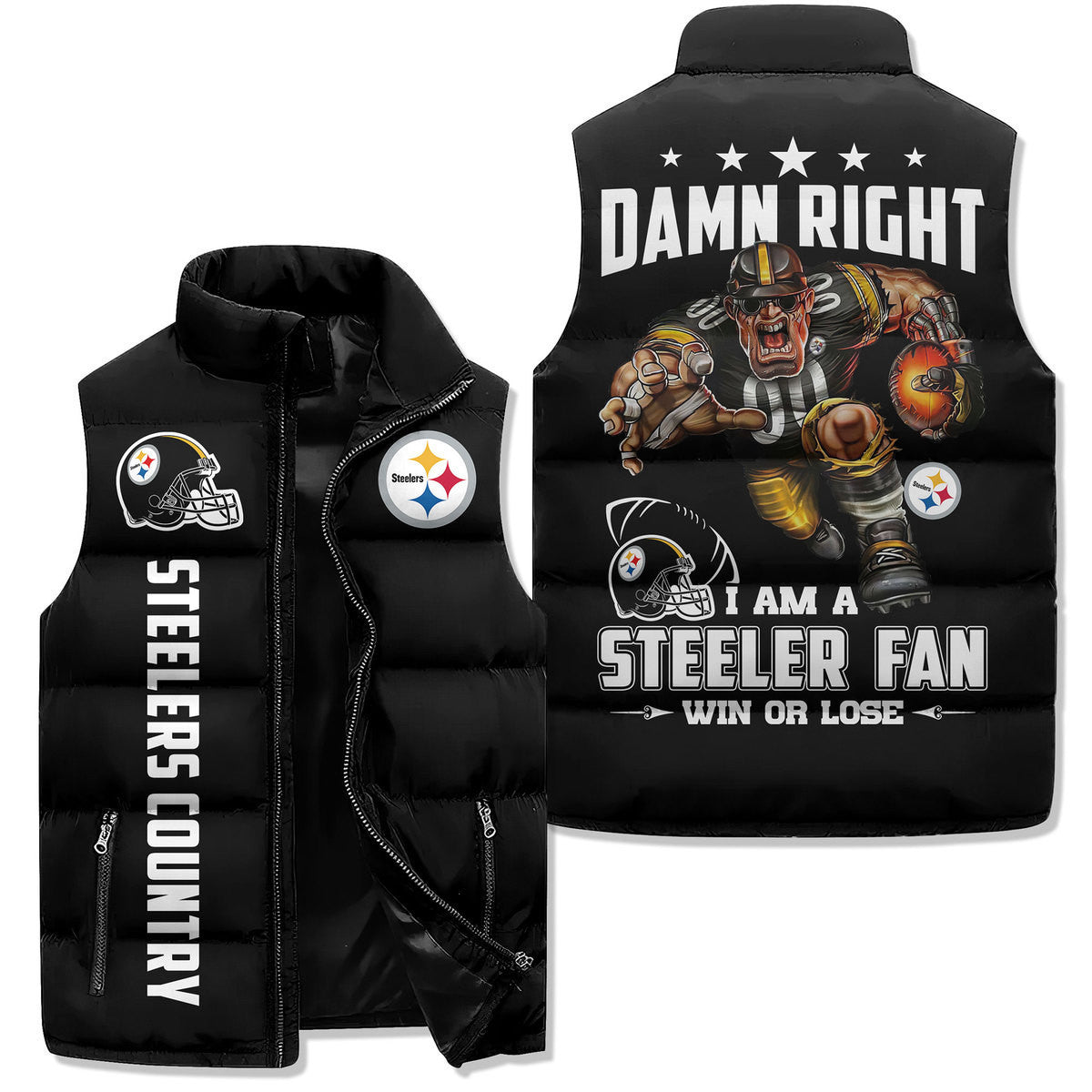 Pittsburgh Steelers Premium Sleeveless Puffer Jacket New Collection AZBTSPFJ000033