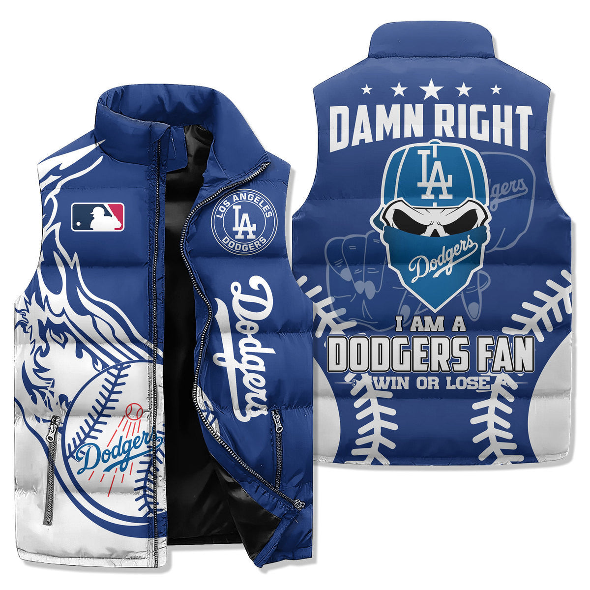Los Angeles Dodgers Premium Sleeveless Puffer Jacket New Collection AZBTSPFJ000073