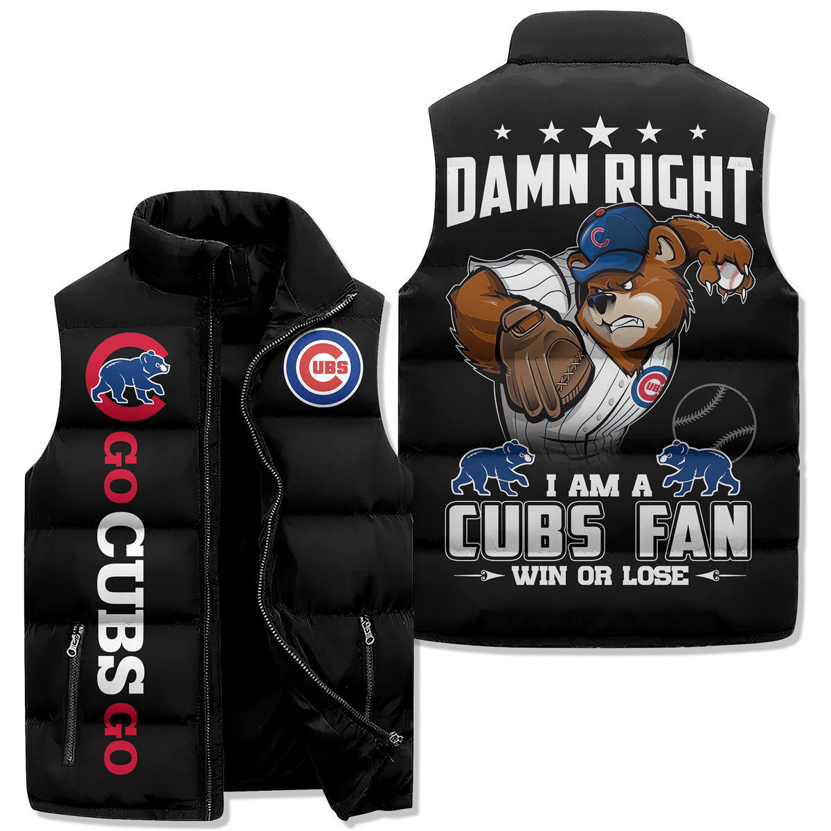 Chicago Cubs Premium Sleeveless Puffer Jacket New Collection AZBTSPFJ000075