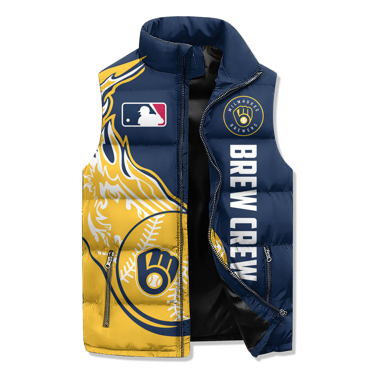 Milwaukee Brewers Premium Sleeveless Puffer Jacket New Collection AZBTSPFJ000076