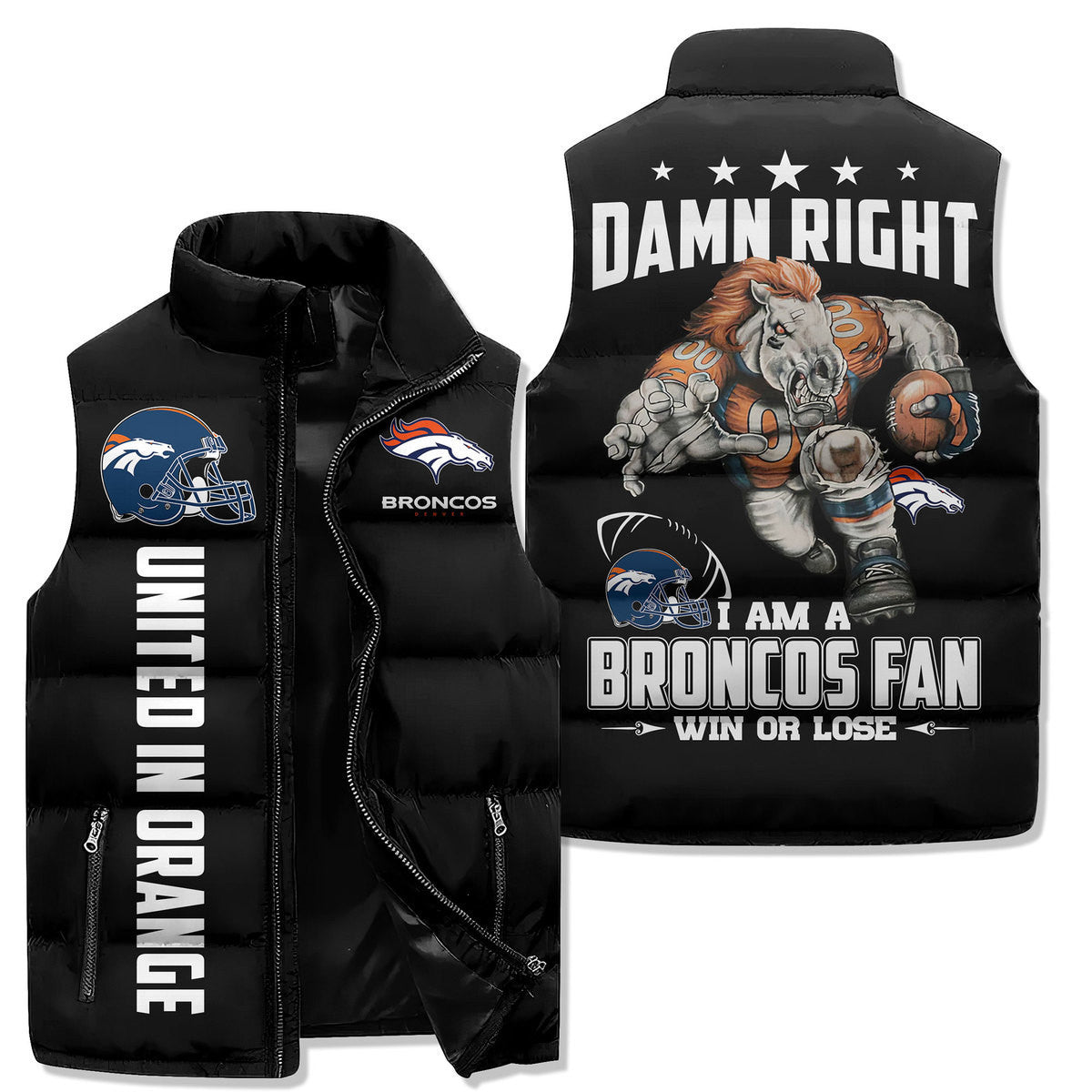 Denver Broncos Premium Sleeveless Puffer Jacket New Collection AZBTSPFJ000039
