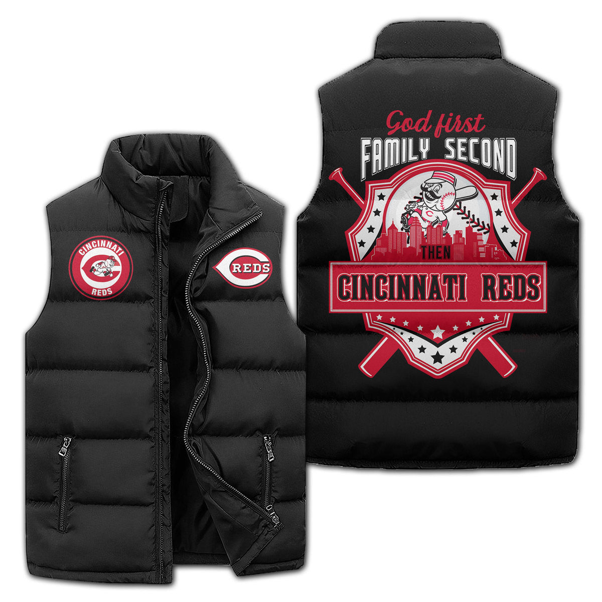 Cincinnati Reds Premium Sleeveless Puffer Jacket New Collection AZBTSPFJ000081