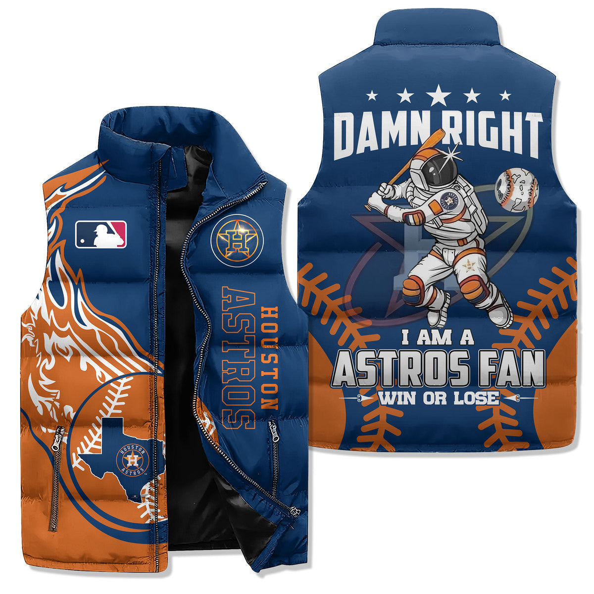 Houston Astros Premium Sleeveless Puffer Jacket New Collection AZBTSPFJ000080