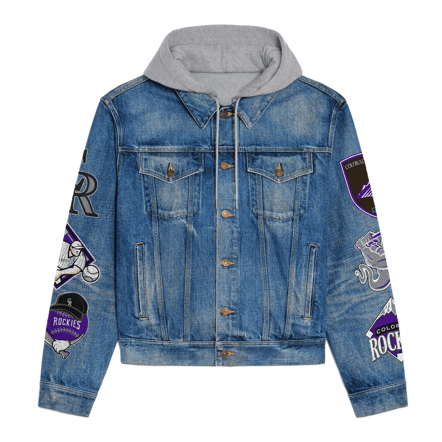 Colorado Rockies Premium Hooded Denim Jacket New Collection AZBTHDJ000609