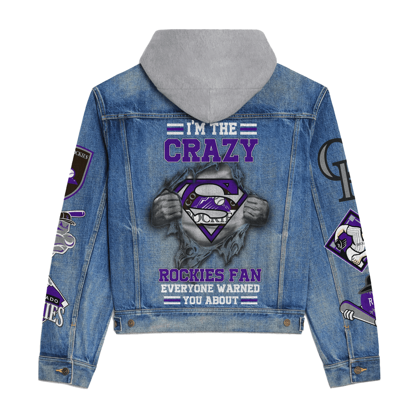 Colorado Rockies Premium Hooded Denim Jacket New Collection AZBTHDJ000609