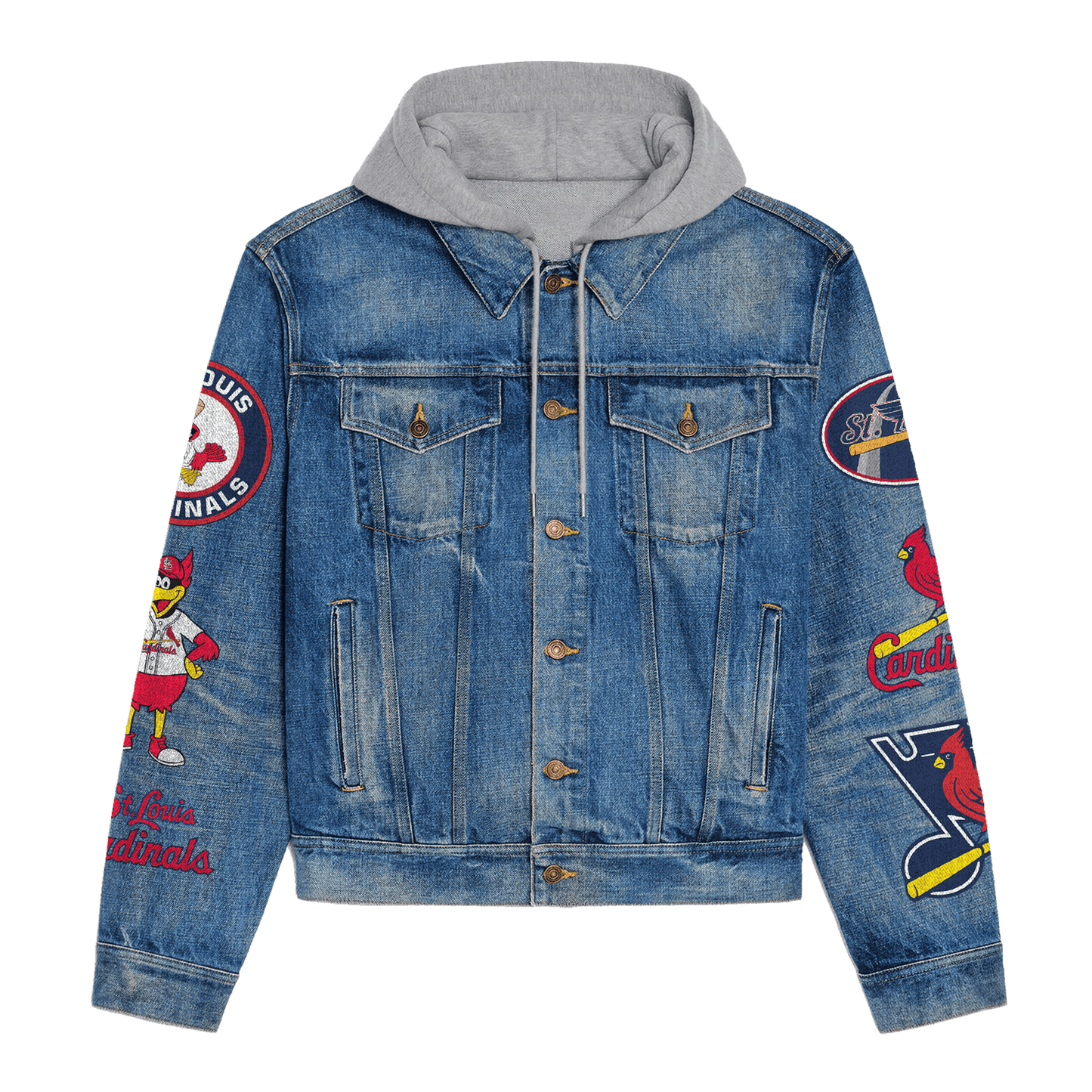 St. Louis Cardinals Premium Hooded Denim Jacket New Collection AZBTHDJ000612