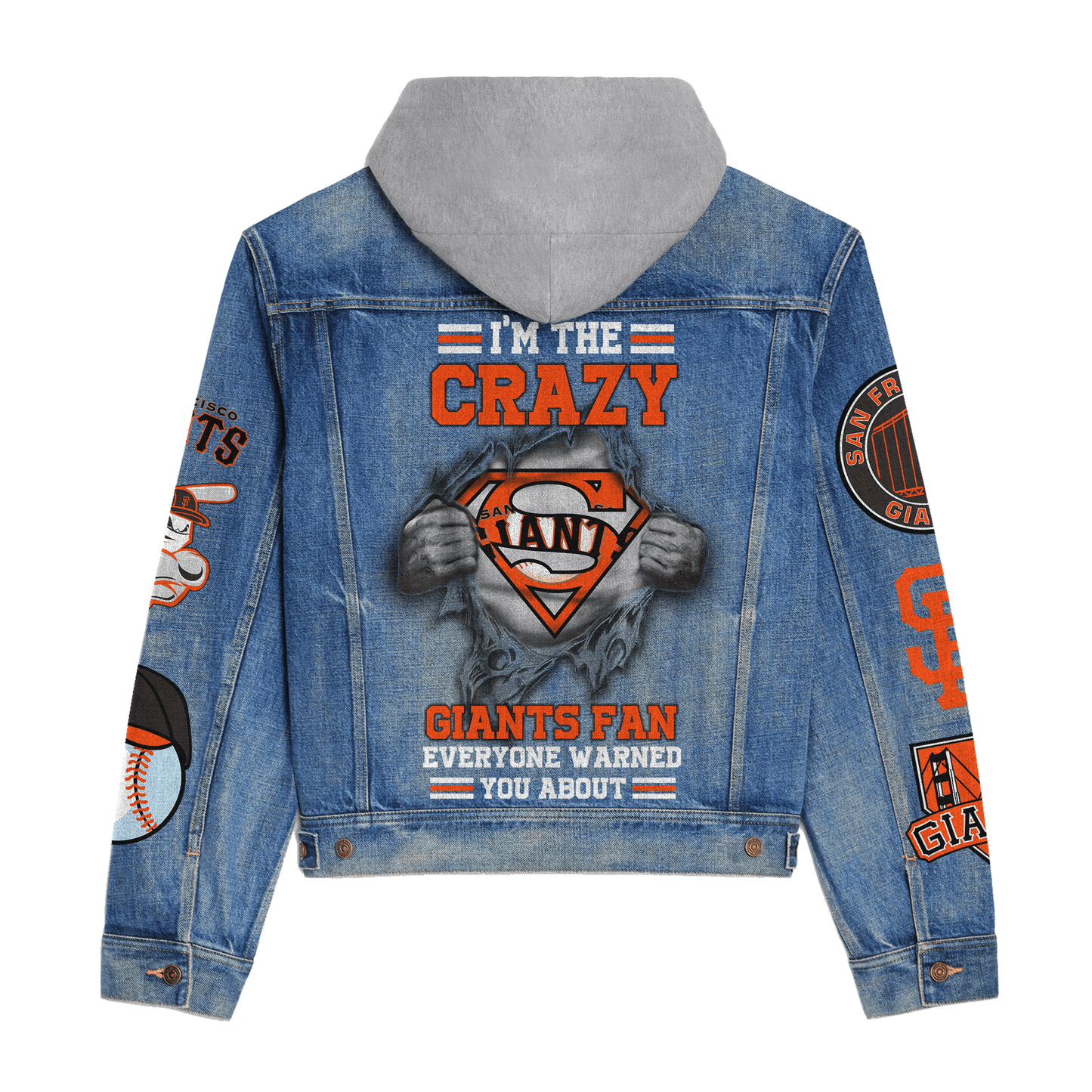 San Francisco Giants Premium Hooded Denim Jacket New Collection AZBTHDJ000611