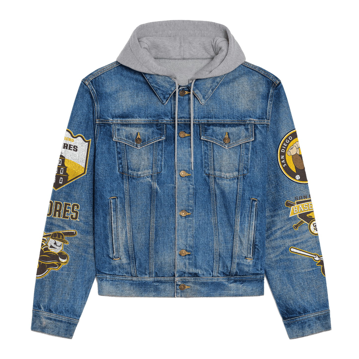San diego Padres Premium Hooded Denim Jacket New Collection AZBTHDJ000614