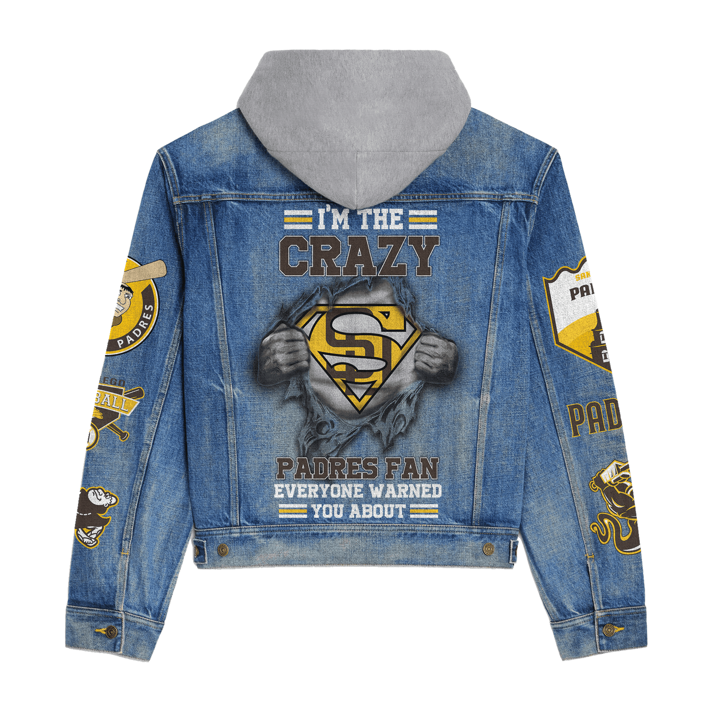San diego Padres Premium Hooded Denim Jacket New Collection AZBTHDJ000614