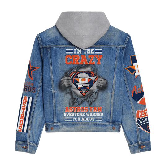 Houston Astros Premium Hooded Denim Jacket New Collection AZBTHDJ000613