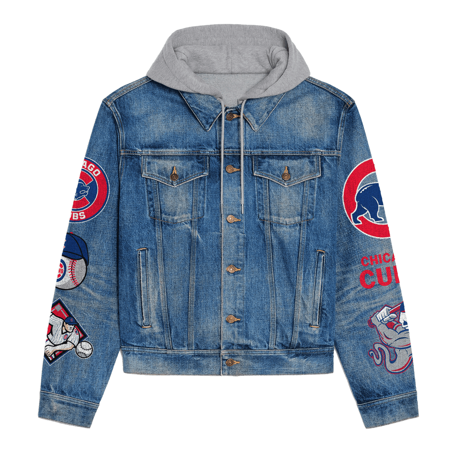Chicago Cubs Premium Hooded Denim Jacket New Collection AZBTHDJ000621