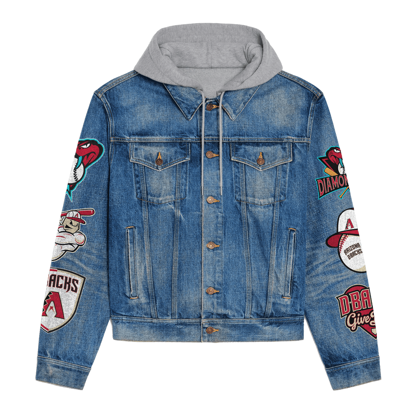 Arizona Diamondbacks Premium Hooded Denim Jacket New Collection AZBTHDJ000615