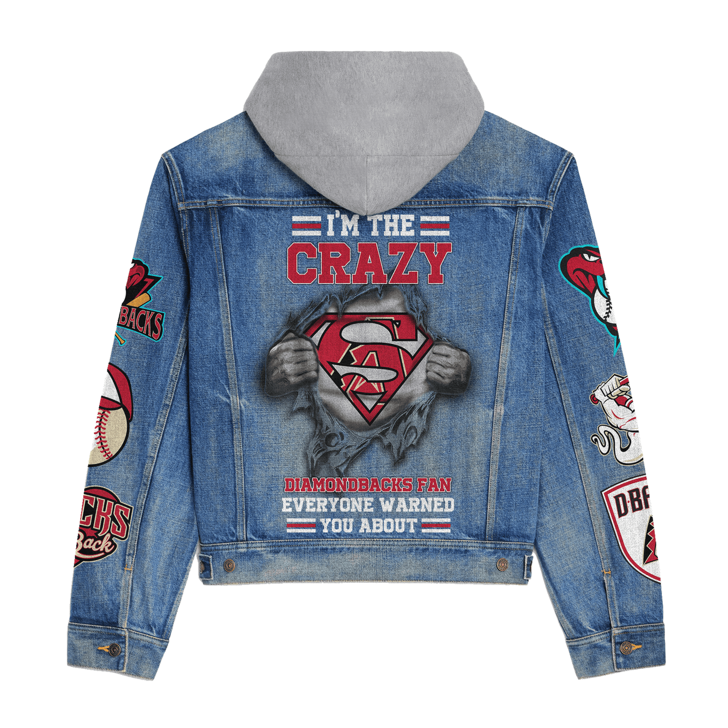 Arizona Diamondbacks Premium Hooded Denim Jacket New Collection AZBTHDJ000615