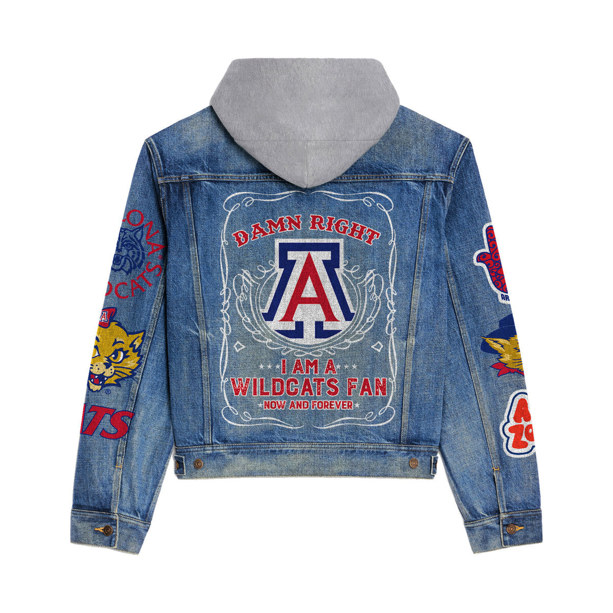 Arizona Wildcats Premium Hooded Denim Jacket New Collection AZBTHDJ000453