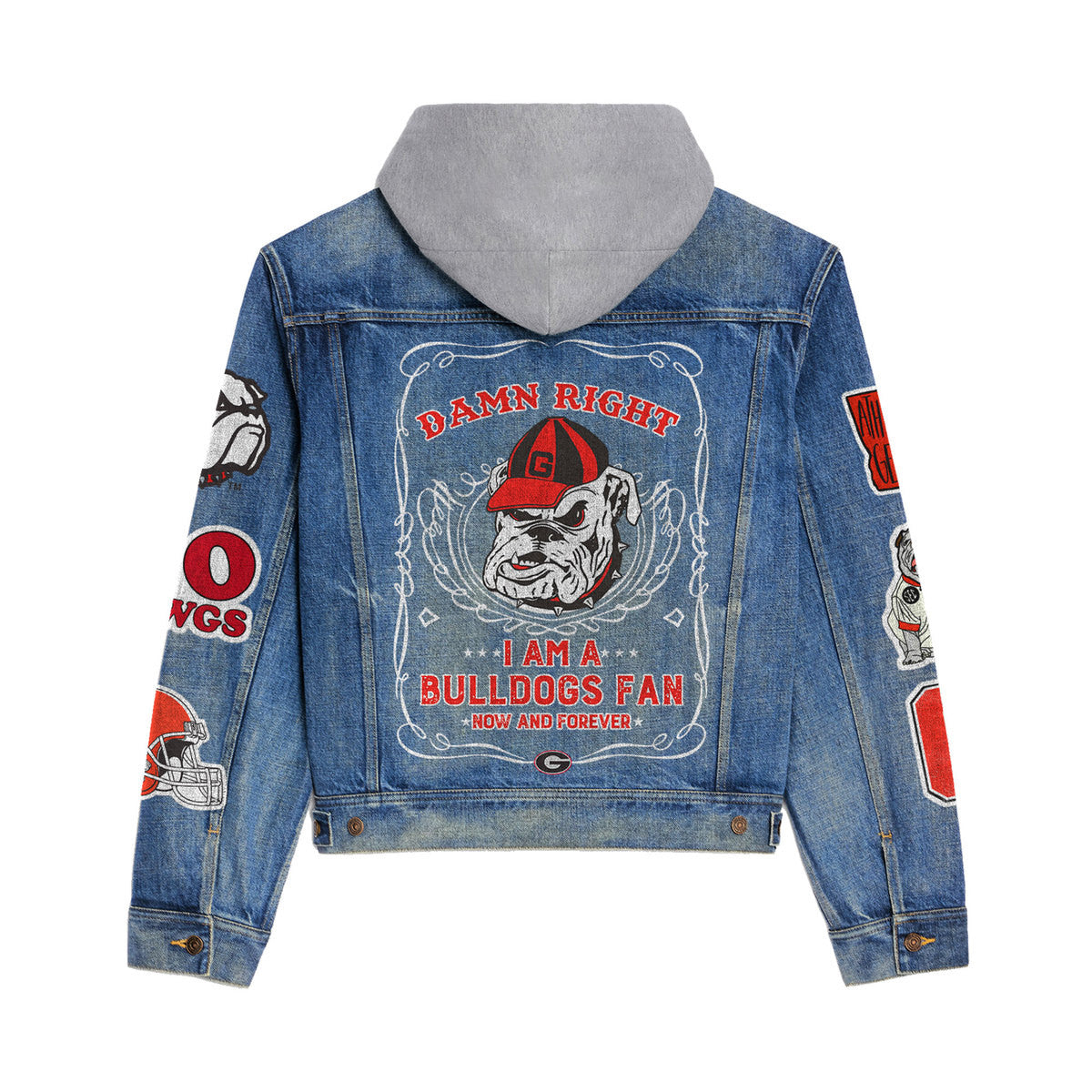 Georgia Bulldogs Premium Hooded Denim Jacket New Collection AZBTHDJ000460