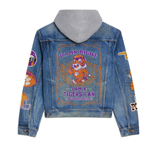 Clemson Tigers Premium Hooded Denim Jacket New Collection AZBTHDJ000457