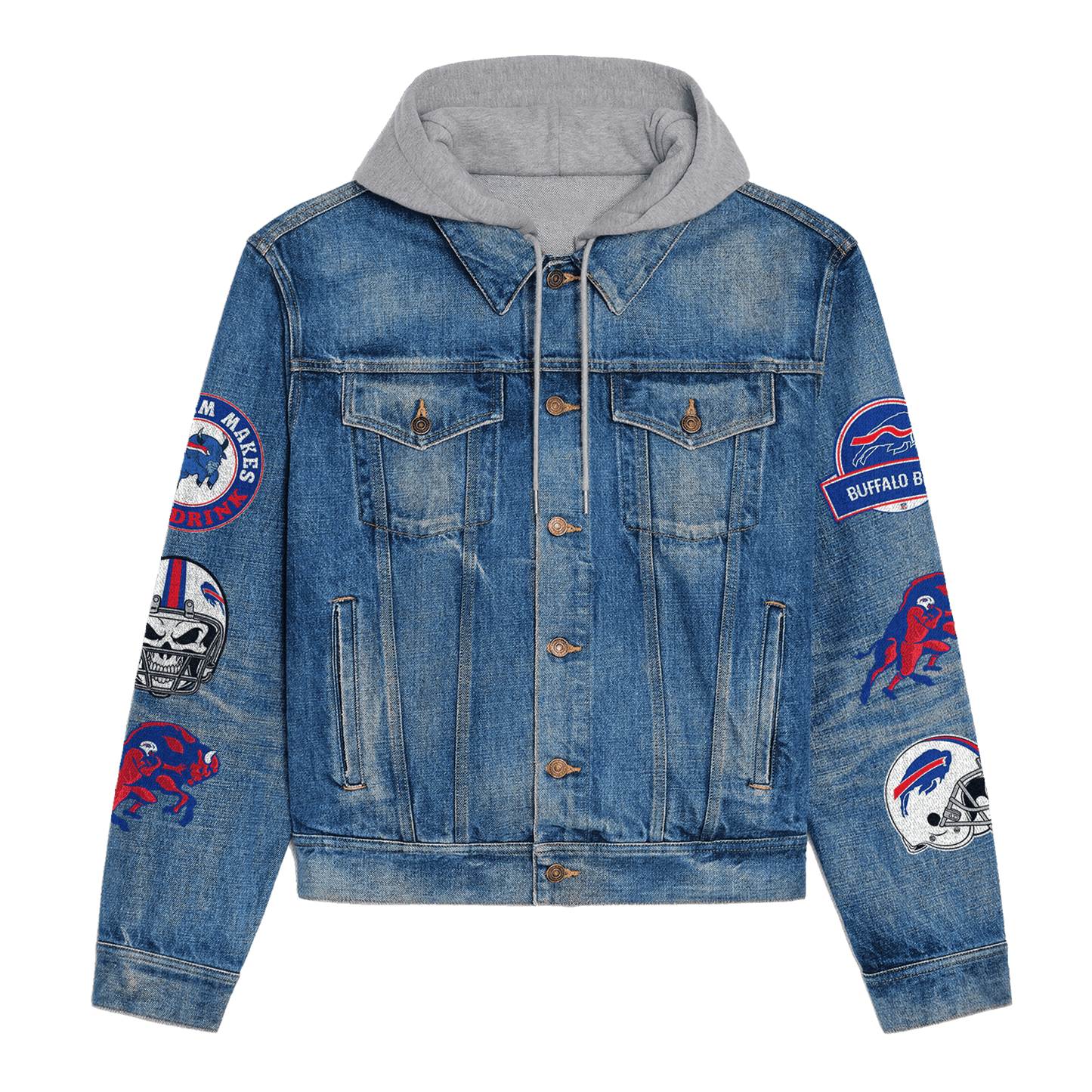 Buffalo Bills  Premium Hooded Denim Jacket New Collection AZBTHDJ000053