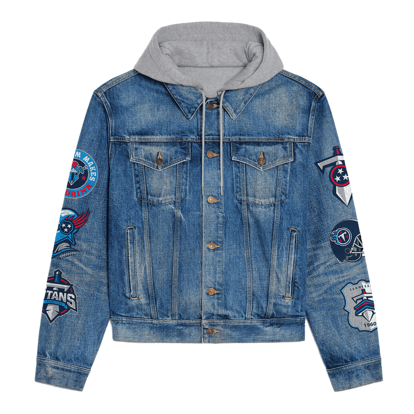 Tennessee Titans  Premium Hooded Denim Jacket New Collection AZBTHDJ000061