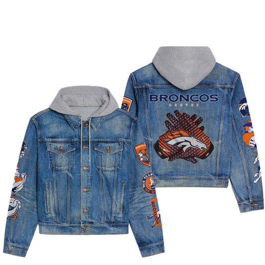 Denver Broncos  Premium Hooded Denim Jacket New Collection AZBTHDJ000054