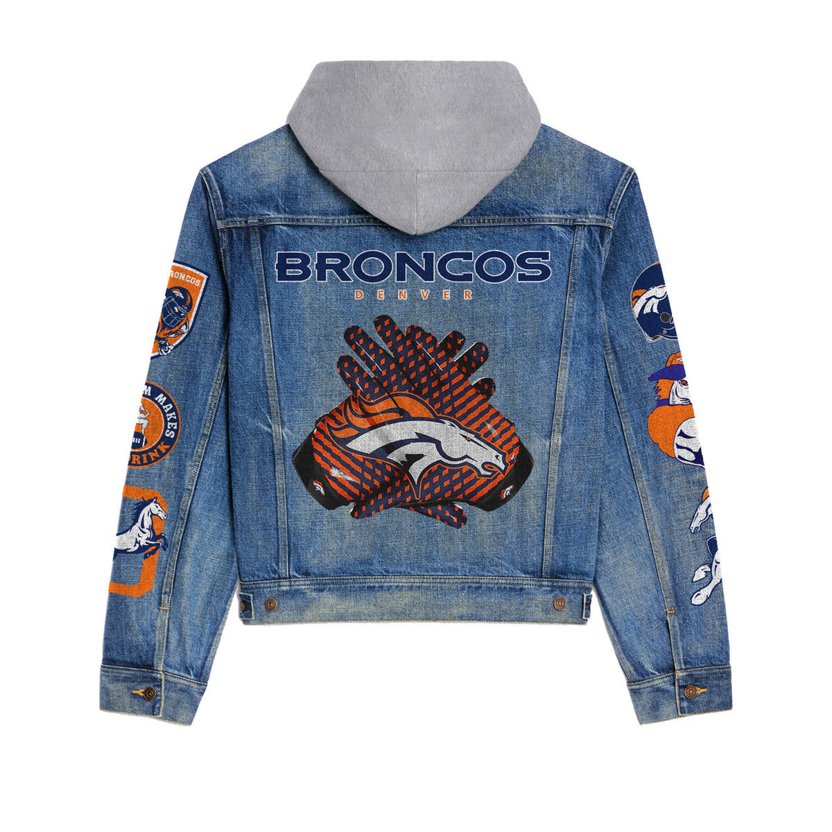 Denver Broncos  Premium Hooded Denim Jacket New Collection AZBTHDJ000054