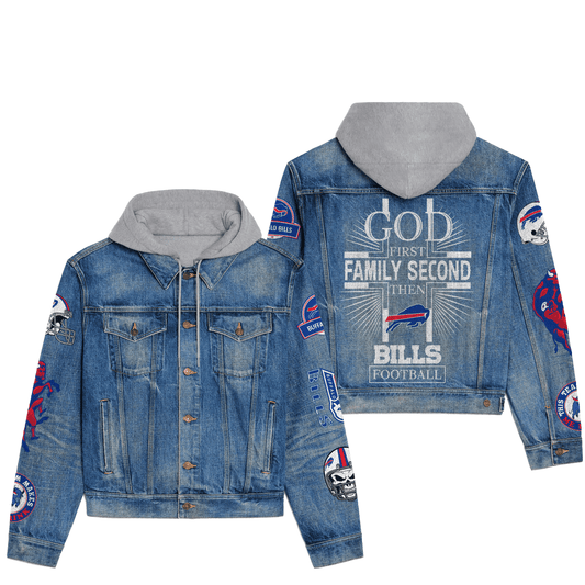 Buffalo Bills  Premium Hooded Denim Jacket New Collection AZBTHDJ000057