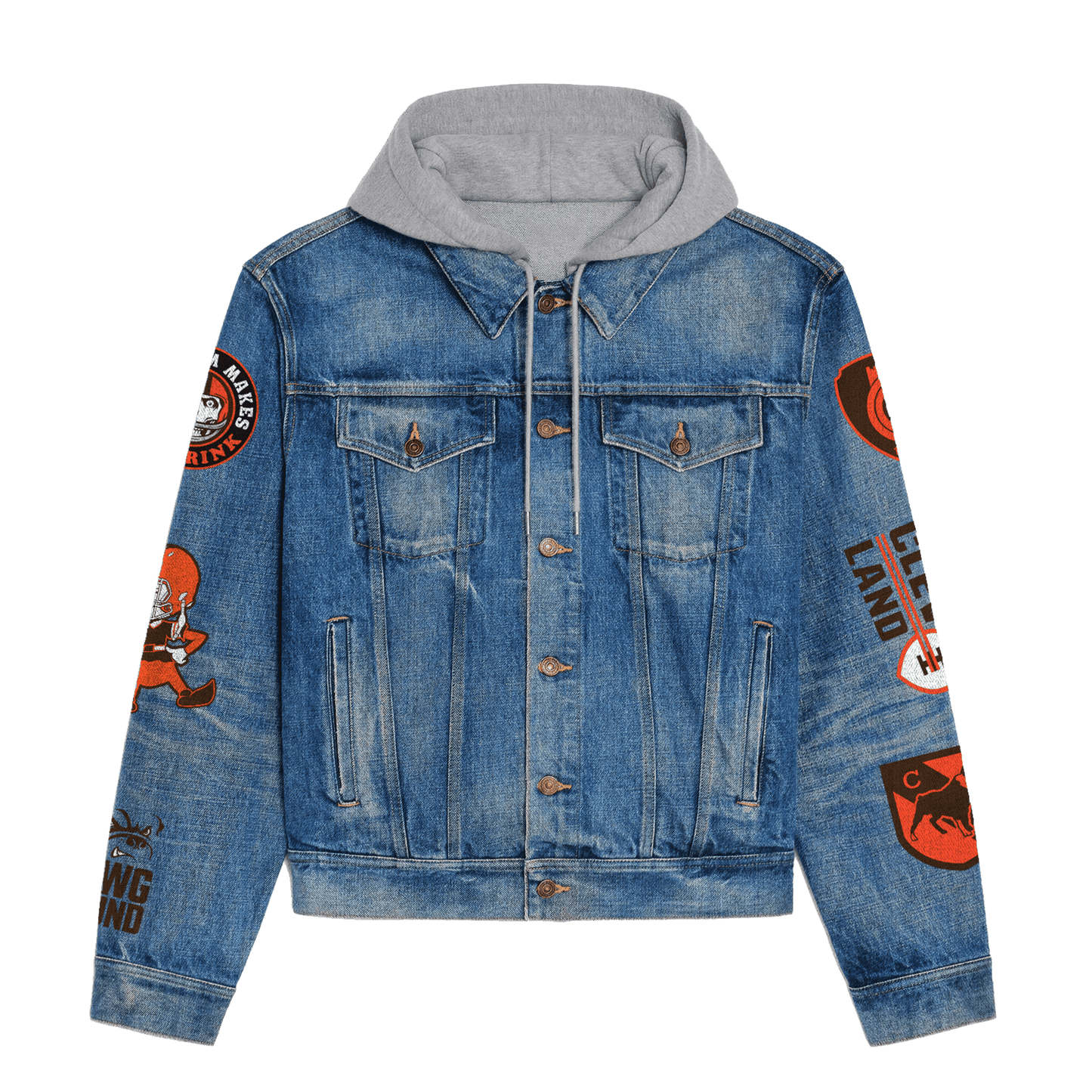 Cleveland Browns  Premium Hooded Denim Jacket New Collection AZBTHDJ000058