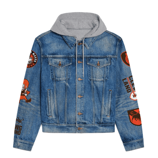 Cleveland Browns  Premium Hooded Denim Jacket New Collection AZBTHDJ000058