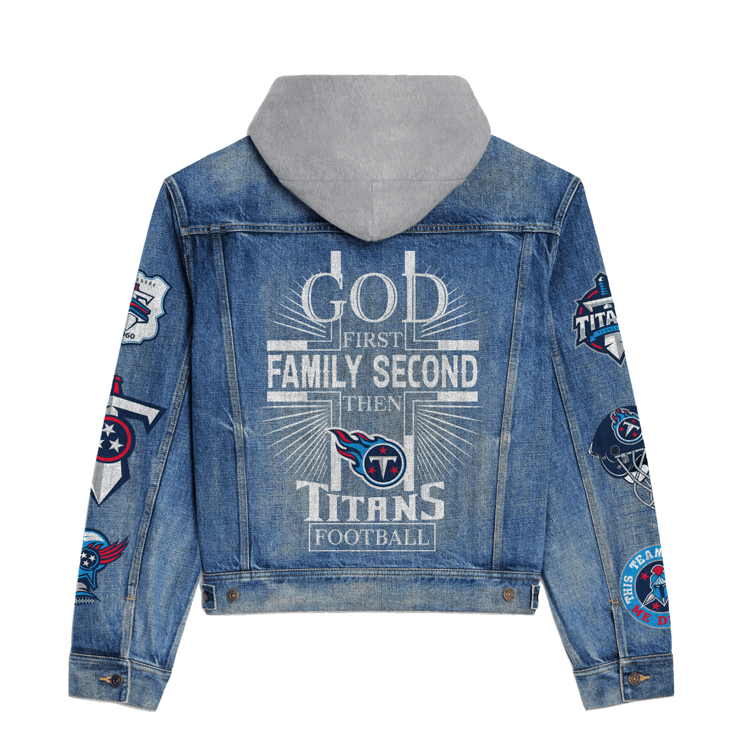 Tennessee Titans  Premium Hooded Denim Jacket New Collection AZBTHDJ000060