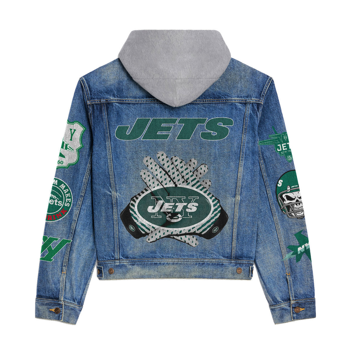 New York Jets  Premium Hooded Denim Jacket New Collection AZBTHDJ000063