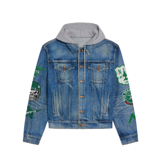 New York Jets  Premium Hooded Denim Jacket New Collection AZBTHDJ000063