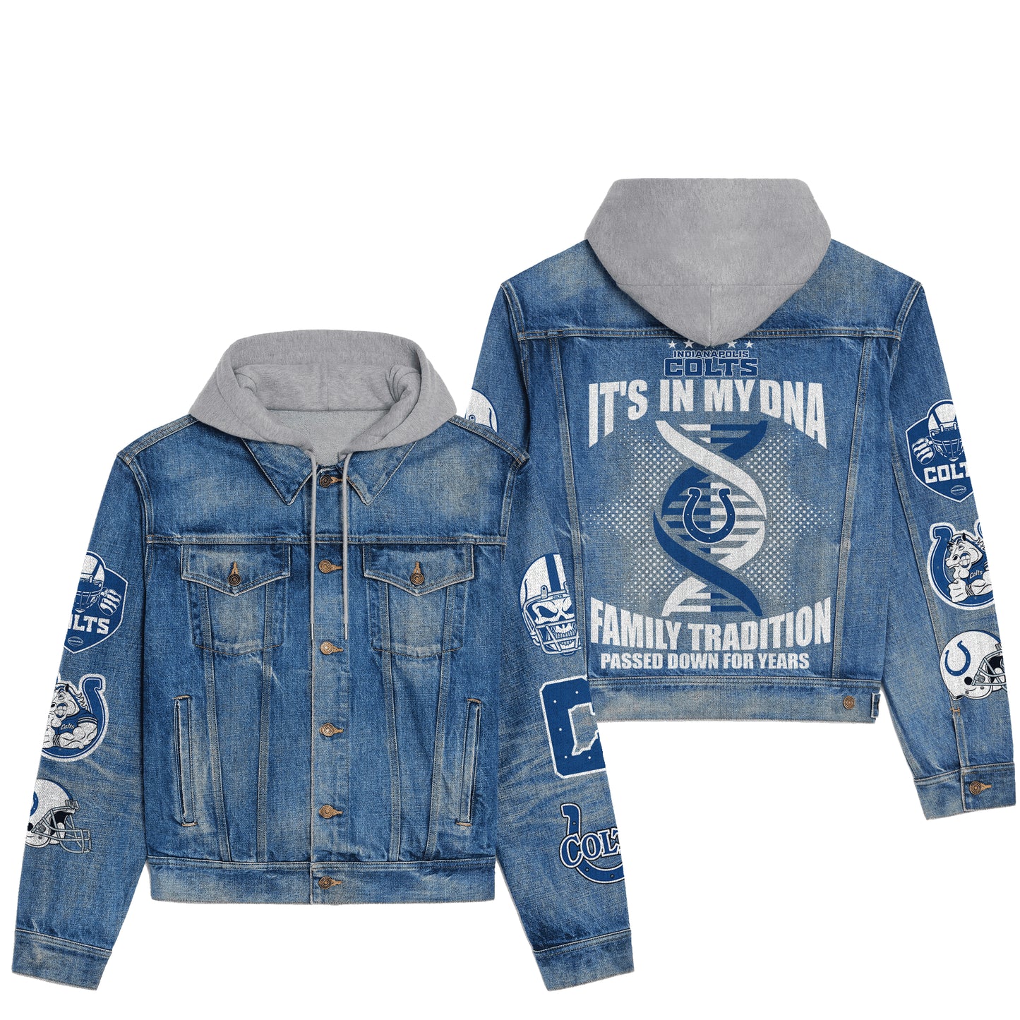 Indianapolis Colts  Premium Hooded Denim Jacket New Collection AZBTHDJ000064