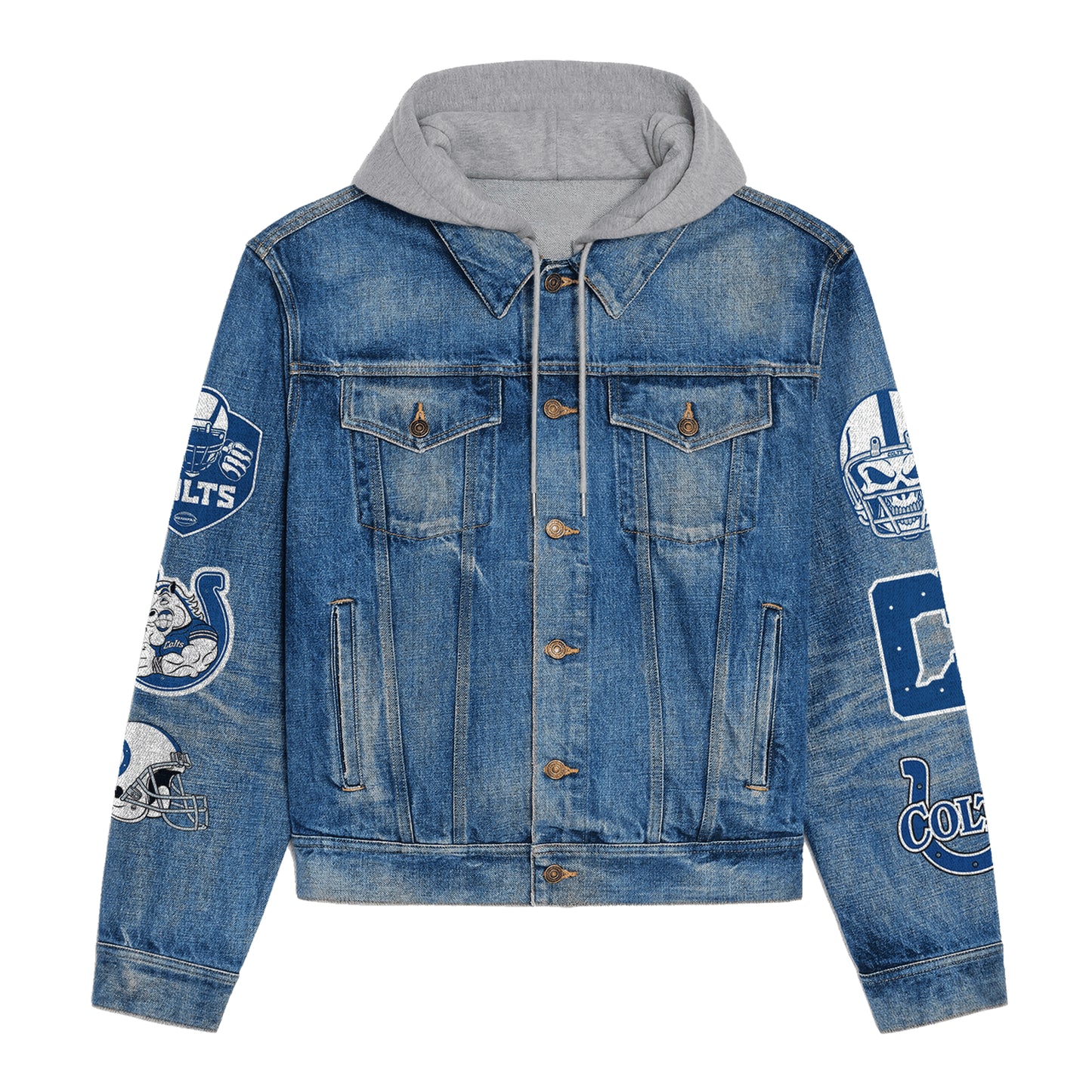 Indianapolis Colts  Premium Hooded Denim Jacket New Collection AZBTHDJ000064