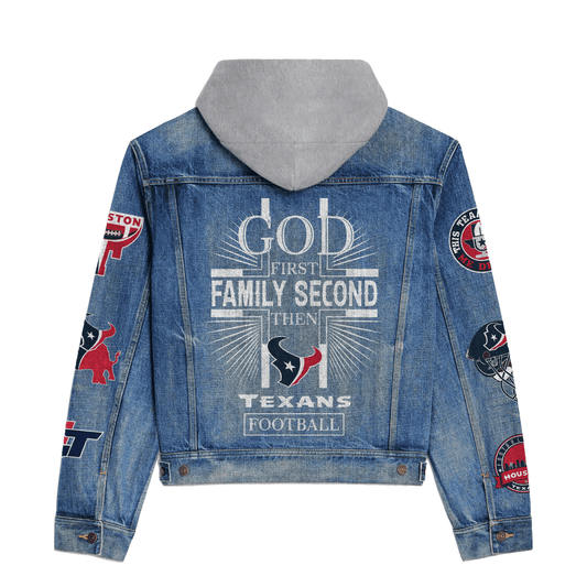 Houston Texans  Premium Hooded Denim Jacket New Collection AZBTHDJ000071