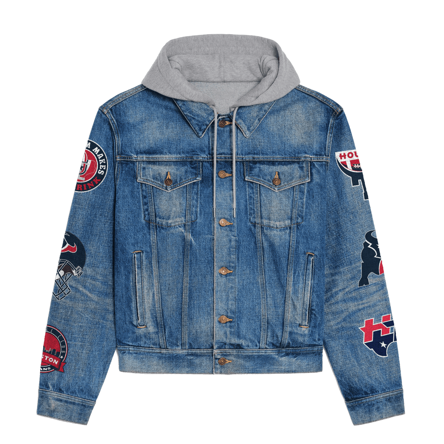 Houston Texans  Premium Hooded Denim Jacket New Collection AZBTHDJ000071