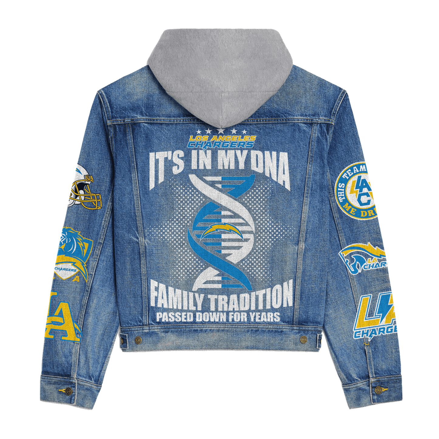 Los Angeles Chargers  Premium Hooded Denim Jacket New Collection AZBTHDJ000065