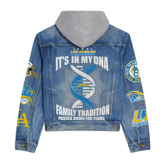 Los Angeles Chargers  Premium Hooded Denim Jacket New Collection AZBTHDJ000065