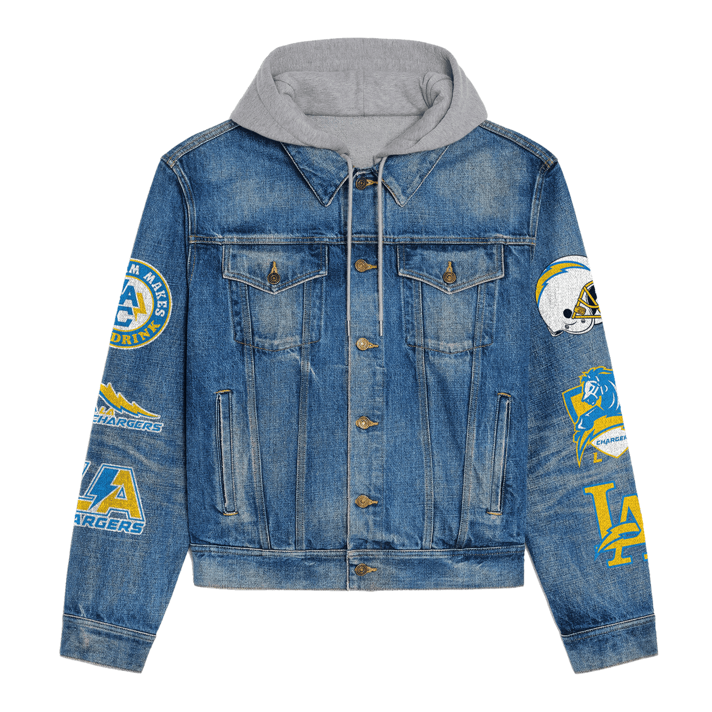 Los Angeles Chargers  Premium Hooded Denim Jacket New Collection AZBTHDJ000065