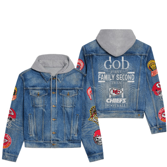 Kansas City Chiefs  Premium Hooded Denim Jacket New Collection AZBTHDJ000067