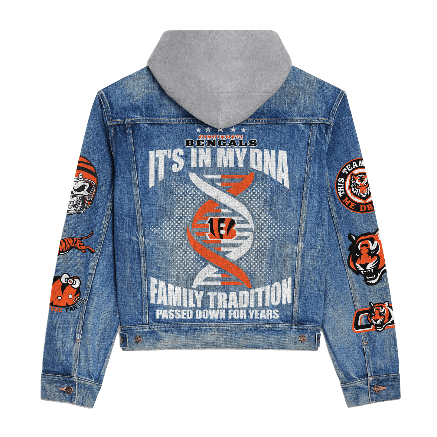 Cincinnati Bengals  Premium Hooded Denim Jacket New Collection AZBTHDJ000069